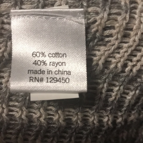 Cardigan sweater with fringe. Sonoma brand. Fringe hem.Gray - Picture 4 of 4